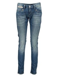 Herrlicher Dżinsy - Skinny fit - w kolorze niebieskim rozmiar: W24. Niebieskie jeansy Herrlicher, z aplikacjami, ze skóry. Za 96,60 zł.