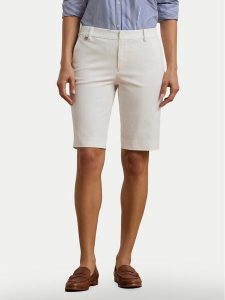 Lauren Ralph Lauren Szorty materiałowe Bsr-Btms 200661653 Biały Regular Fit. Białe szorty Lauren Ralph Lauren, bez wzorów, z bawełny. Za 339,99 zł.
