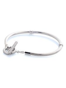 Pandora Srebrna bransoletka z zawieszką rozmiar: onesize. Szare bransoletki Pandora, srebrne. Za 230,45 zł.