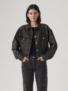 Levi's Kurtka dżinsowa w kolorze antracytowym rozmiar: M. Czarne kurtki Levi's®, m, bez wzorów, z bawełny, bez kaptura. Za 271,03 zł.
