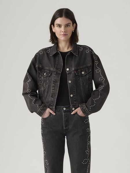 Levi's Kurtka dżinsowa w kolorze antracytowym rozmiar: M. Czarne kurtki Levi's®, m, bez wzorów, z bawełny, bez kaptura. Za 271,03 zł.