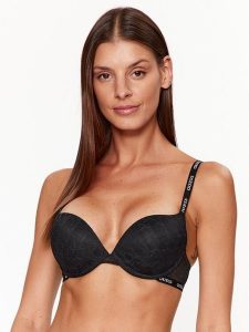 Guess Biustonosz push-up O3BC17 KBXA0 Czarny. Czarne biustonosze Guess, z aplikacjami, z syntetyku. Za 109,99 zł.