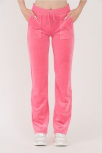JUICY COUTURE Różowe spodnie dresowe Del Ray Pocketed Pant. Czerwone spodnie dresowe Juicy Couture, xs, bez wzorów, z dresówki. W wyprzedaży za 350,99 zł.
