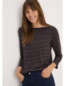 Cecil Koszulka w kolorze czarno-brązowym rozmiar: M. Czarne bluzki Cecil, m, bez wzorów, bez kołnierzyka, bez ramiączek. Za 83,03 zł.