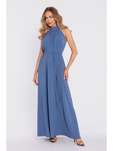 Made of emotion Sukienka w kolorze niebieskim rozmiar: onesize. Niebieskie sukienki Made Of Emotion, bez wzorów, z tkaniny, bez kołnierzyka, bez ramiączek, maxi. Za 244,99 zł.