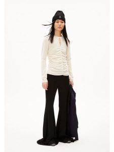 Armedangels Sweter "Laleaa Festive" w kolorze kremowym rozmiar: XXL. Brązowe długie swetry ARMEDANGELS, xxl, z bawełny, bez kołnierzyka. Za 157,35 zł.