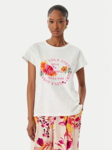LOLA CASADEMUNT T-Shirt LS2615010 Biały Regular Fit. Białe t-shirty LOLA CASADEMUNT, xs, bez wzorów, z bawełny, bez kołnierzyka, bez ramiączek. Za 294,99 zł.