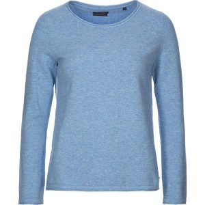 Sweter w kolorze błękitnym. Niebieskie swetry klasyczne marki Marc O'Polo, z wełny, z dekoltem w łódkę. W wyprzedaży za 304,95 zł.