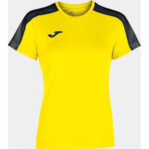 Koszulka do piłki nożnej damska Joma Academy III z krótkim rękawem. Czarne bluzki JOMA, m, bez wzorów, sportowe, bez kołnierzyka, bez ramiączek. Za 89,00 zł.