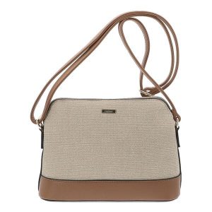 Beżowa Stylowa Damska Torebka Rieker. Brązowe listonoszki Rieker, bez wzorów, z tkaniny, na ramię, bez dodatków. Za 209,00 zł.