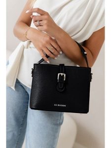 Lia Biassoni Skórzana torebka w kolorze czarnym - 25 x 20 x 12 cm rozmiar: onesize. Czarne torebki klasyczne Lia Biassoni, bez wzorów, z materiału, przez ramię, bez dodatków. Za 260,99 zł.