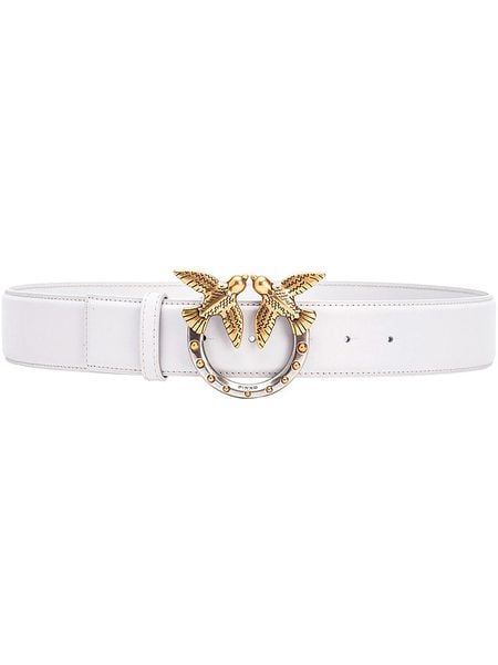 Pinko Skórzany pasek w kolorze białym rozmiar: 85. Białe paski Pinko, bez wzorów, z materiału. Za 361,13 zł.