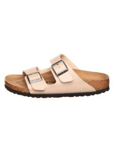 Birkenstock Klapki "Arizona" w kolorze beżowym rozmiar: 45. Brązowe klapki Birkenstock, bez wzorów, bez obcasa. Za 459,04 zł.