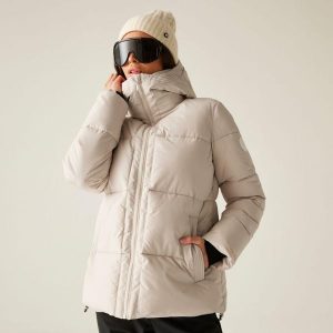 Kurtka damska zimowa ocieplana Milleu Dare 2b. Szare kurtki Dare 2b, na zimę, bez wzorów, z puchu, bez kaptura. Za 599,99 zł.