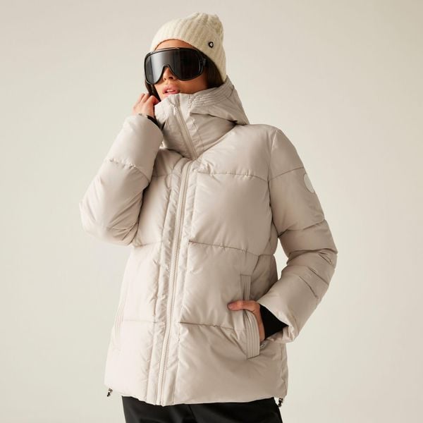 Kurtka damska zimowa ocieplana Milleu Dare 2b. Szare kurtki Dare 2b, na zimę, bez wzorów, z puchu, bez kaptura. Za 599,99 zł.