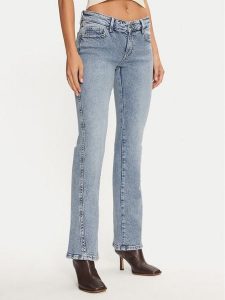 Gina Tricot Jeansy 22839 Niebieski Flare Fit. Niebieskie jeansy Gina Tricot, bez wzorów, z bawełny. Za 129,99 zł.