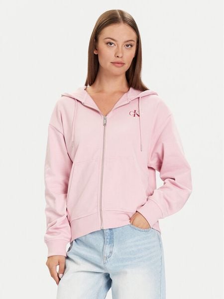 Calvin Klein Jeans Bluza Monologo LV047B270G Różowy Regular Fit. Czerwone bluzy Calvin Klein Jeans, s, bez wzorów, z bawełny, bez kaptura. Za 269,99 zł.