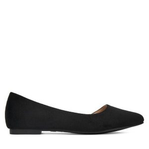 Baleriny JENNY. Czarne balerinki Jenny, bez wzorów, bez obcasa, bez zapięcia. Za 89,99 zł.