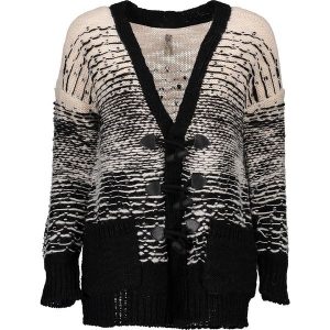 Sweter rozpinany "Farah" w kolorze czarno-kremowym. Kardigany marki khujo. W wyprzedaży za 181,95 zł.