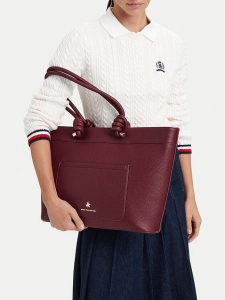 Beverly Hills Polo Club Torebka EO-BHPC-C-016-10 Bordowy. Czerwone torebki klasyczne Beverly Hills Polo Club, bez wzorów, ze skóry, bez dodatków. Za 299,99 zł.
