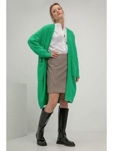 Josephine & Co Wełniany kardigan w kolorze zielonym rozmiar: S. Zielone kardigany Josephine & Co, s, bez wzorów, z wełny, bez ramiączek. Za 258,52 zł.