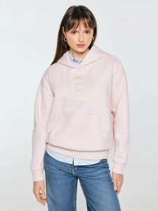 Bluza damska z kapturem i haftowanym logo różowa afraja 600. Czerwone bluzy Big Star, l, bez wzorów, z dzianiny, z kapturem. Za 249,99 zł.