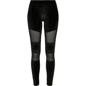 Legginsy Damskie Tech Velvet Mesh. Czarne legginsy Urban Classics, bez wzorów, z meshu. Za 85,99 zł.
