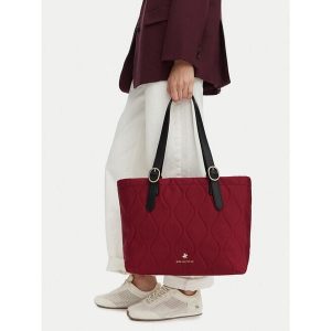 Torebka Beverly Hills Polo Club. Czerwone shopper bag Beverly Hills Polo Club, bez wzorów, bez dodatków. Za 199,99 zł.