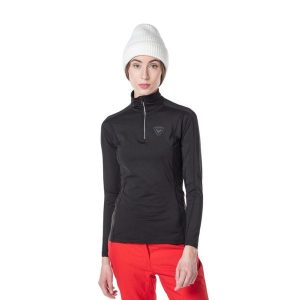 Koszulka termoaktywna Rossignol W Classique 1/2 Zip. Czarne koszule nocne Rossignol, bez wzorów, bez ramiączek. Za 319,99 zł.