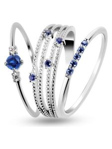 Les Petites Précieuses Srebrne pierścionki (3 szt.) z kamieniami szlachetnymi rozmiar: 58. Niebieskie pierścionki Les Petites Précieuses, z cyrkonią, srebrne. Za 404,99 zł.