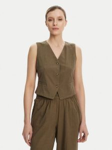 Vero Moda Kamizelka Caia 10333795 Zielony Regular Fit. Zielone kamizelki Vero Moda, xs, bez wzorów, z bawełny, bez kołnierzyka, bez ramiączek, bez kaptura. Za 99,99 zł.