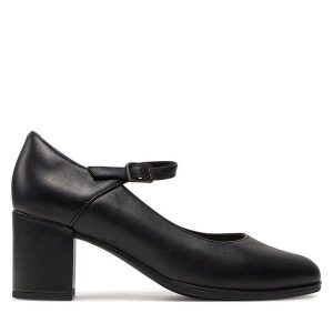 Czółenka Clarks. Czarne czółenka Clarks, bez wzorów, bez obcasa, bez zapięcia. Za 299,99 zł.