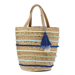 Gustowana Torebka Damska Sca'Viola W Stylu boho. Brązowe shopper bag Sca'viola, z aplikacjami, z włókna, na ramię, bez dodatków. Za 249,00 zł.