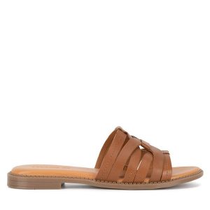 Klapki Lasocki. Brązowe klapki Lasocki, bez wzorów, bez obcasa. Za 129,99 zł.