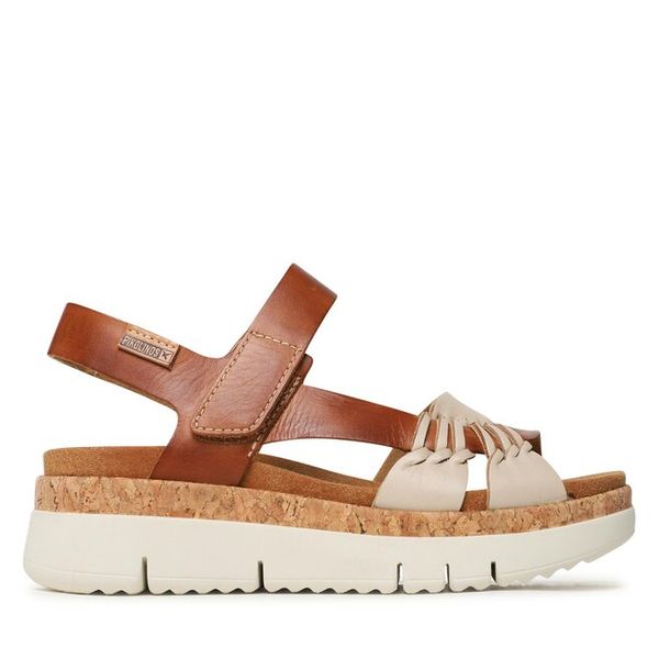 Sandały Pikolinos. Brązowe sandały Pikolinos, bez wzorów, bez obcasa, na koturnie, bez zapięcia. Za 519,99 zł.