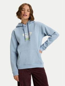 Roxy Bluza Surf Stoked Brushed Art ERJFT05020 Błękitny Regular Fit. Niebieskie bluzy Roxy, l, bez wzorów, z bawełny, bez kaptura. Za 219,99 zł.