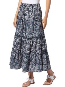 Heine Spódnica w kolorze granatowo-kremowym rozmiar: 48. Niebieskie spódnice Heine, bez wzorów, midi. Za 126,99 zł.