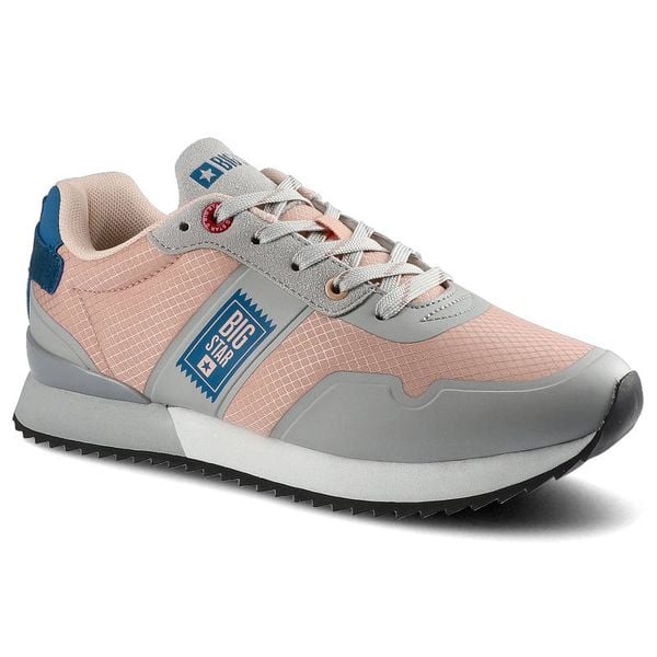 Pomarańczowe Sneakersy Big Star Damskie Półbuty. Brązowe półbuty Big Star, bez wzorów, z materiału, bez obcasa, bez zapięcia. Za 159,00 zł.