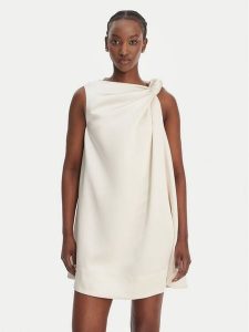 Eleh Sukienka koktajlowa SS260328 Biały Relaxed Fit. Białe sukienki Eleh, bez wzorów, z syntetyku, wizytowe, bez kołnierzyka, bez ramiączek. Za 642,99 zł.