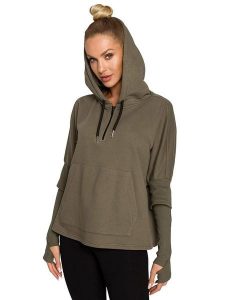 Made of emotion Bluza w kolorze khaki rozmiar: XXL/3XL. Brązowe bluzy Made Of Emotion, xl, bez wzorów, z kapturem. Za 127,35 zł.