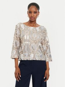 Bruuns Bazaar Bluzka Ignara BBW4047 Beżowy Regular Fit. Brązowe bluzki Bruuns Bazaar, bez wzorów, z syntetyku, bez kołnierzyka, bez ramiączek. Za 369,99 zł.