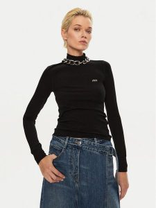 Miss Sixty Bluzka 6L3SJ3810000 Czarny Regular Fit. Czarne bluzki Miss Sixty, l, bez wzorów, z lyocellu, bez kołnierzyka, bez ramiączek. Za 219,99 zł.