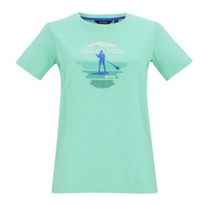 Koszulka Damska Filandra VX Sunset Paddleboard T-shirt. Zielone t-shirty Regatta, bez wzorów, bez kołnierzyka, bez ramiączek. Za 67,99 zł.