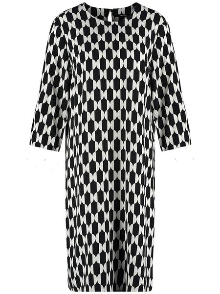 TAIFUN Sukienka w kolorze czarno-białym rozmiar: 36. Czarne sukienki Taifun, na co dzień, bez wzorów, bez kołnierzyka, bez ramiączek, midi, proste. Za 174,84 zł.