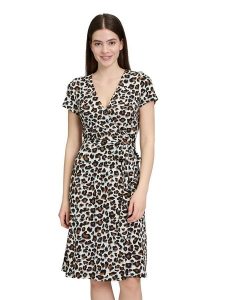 Vera Mont Sukienka w kolorze kremowo-jasnobrązowym rozmiar: 46. Brązowe sukienki Vera Mont, bez wzorów, bez kołnierzyka, bez ramiączek, mini, kopertowe. Za 173,99 zł.