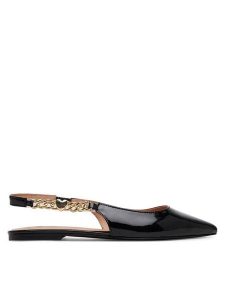 LOVE MOSCHINO Baleriny JA11041G0MIH0000 Czarny. Czarne balerinki LOVE MOSCHINO, bez wzorów, ze skóry, bez obcasa, bez zapięcia. Za 459,99 zł.