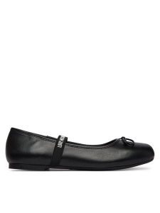 LOVE MOSCHINO Baleriny JA11121G1OIE0000 Czarny. Czarne balerinki LOVE MOSCHINO, bez wzorów, ze skóry, bez obcasa, bez zapięcia. Za 456,99 zł.
