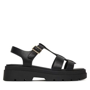 Sandały Geox. Czarne sandały Geox, bez wzorów, bez obcasa, na płaskiej podeszwie, bez zapięcia. Za 509,99 zł.