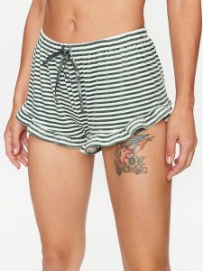 Hunkemöller Szorty piżamowe 203211 Zielony Comfortable Fit. Zielone piżamy Hunkemöller, bez wzorów, z syntetyku, bez ramiączek. Za 79,99 zł.