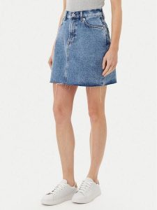 Pepe Jeans Spódnica jeansowa PL901124 Niebieski Regular Fit. Niebieskie spódnice Pepe Jeans, m, bez wzorów, z bawełny. Za 189,99 zł.